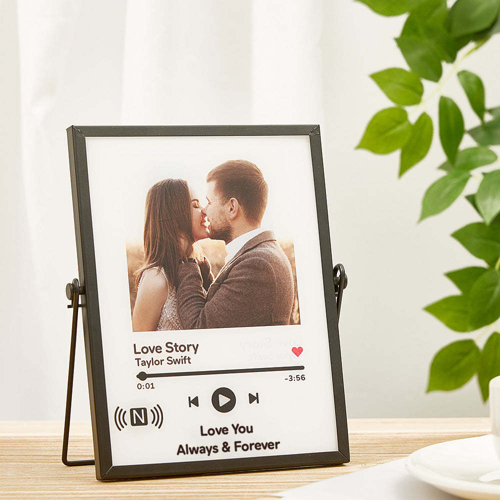 Plaque De Musique Spotify Personnalisée, Appuyez Pour Jouer, Plaque D'étiquette Nfc, Cadeau Unique Pour Amoureux - maplunelampefr