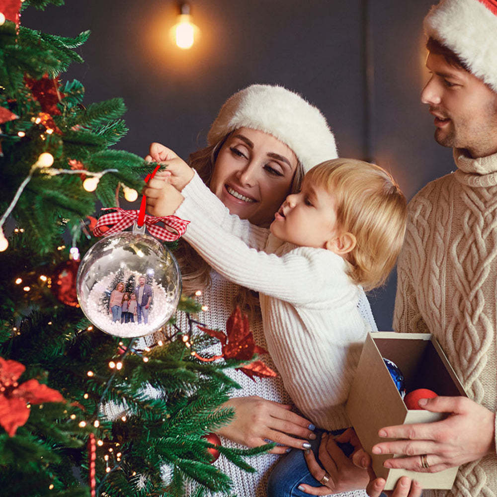 Ornement De Boule De Noël Avec Photo Personnalisée Ornement De Boule 3d Personnalisé Pour Arbre De Noël - maplunelampefr