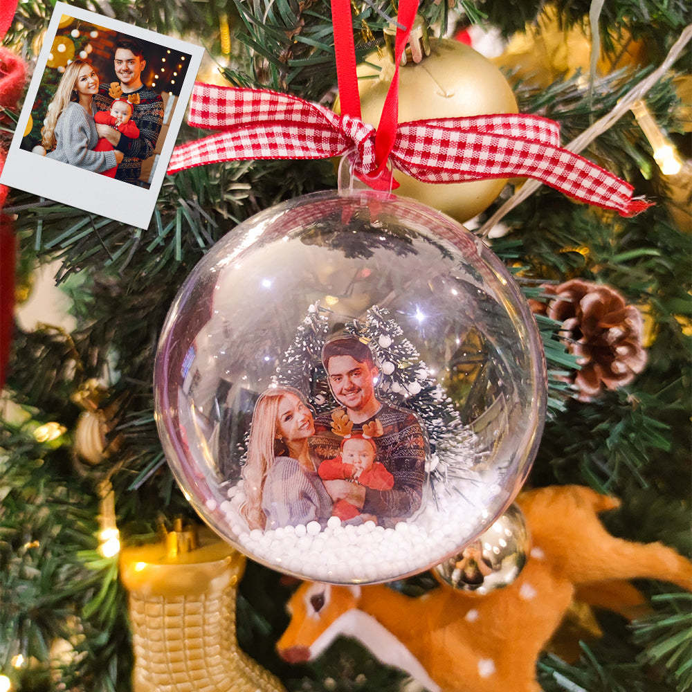 Ornement De Boule De Noël Avec Photo Personnalisée, Ornement De Boule 3d Personnalisé Pour Cadeaux De Noël - maplunelampefr