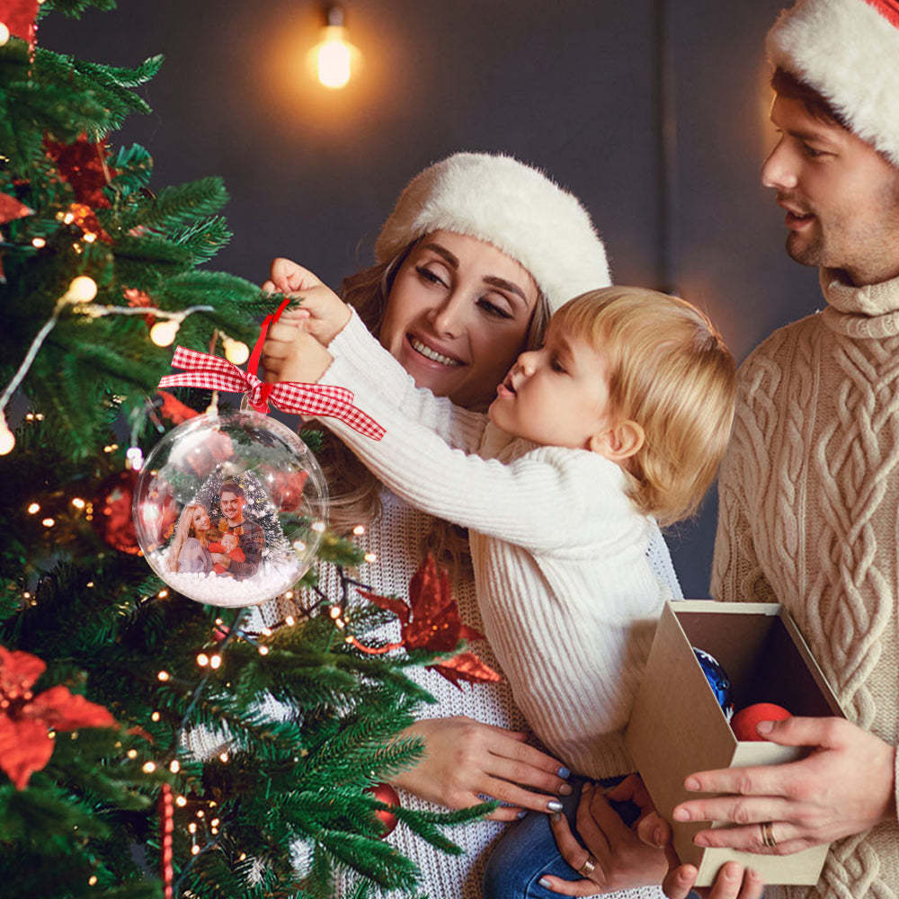 Ornement De Boule De Noël Avec Photo Personnalisée, Ornement De Boule 3d Personnalisé Pour Cadeaux De Noël - maplunelampefr