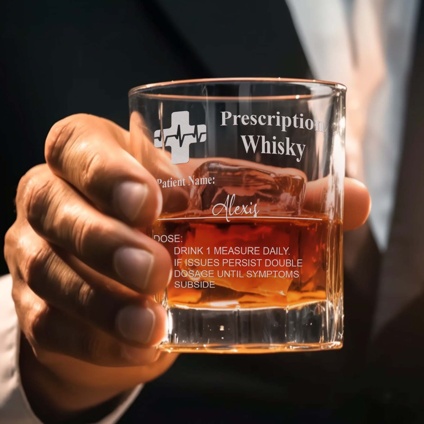 Verres À Whisky Sur Ordonnance Amusants Personnalisés Et Dessous De Verre En Ardoise Avec Nom Gravé Au Laser, Cadeau De Fête Des Pères Pour Grand-père Papa