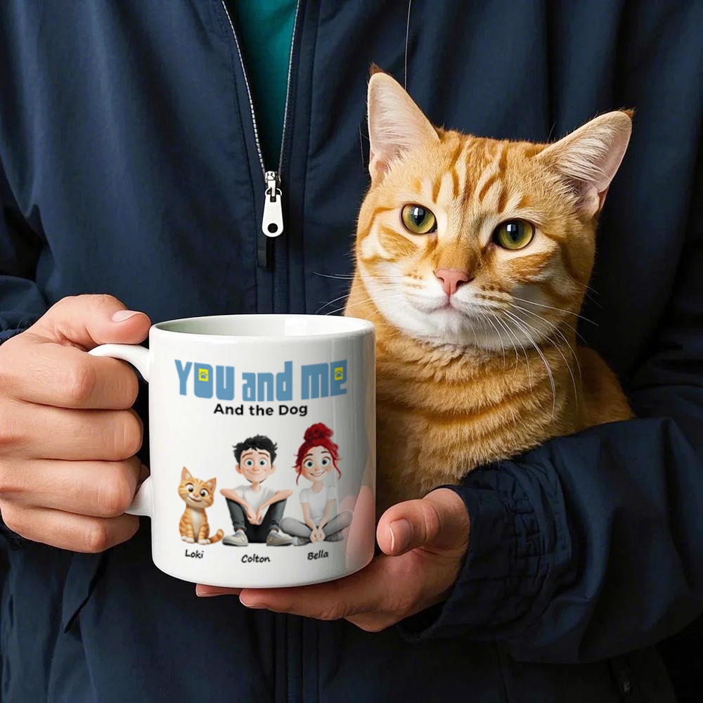 Tasse Personnalisée « Toi Et Moi Pour Les Parents De Chiens » Avec Photo Et Nom Personnalisés, Tasse À Café Pour Les Amoureux Des Chiens Et Des Chats, Cadeau Unique Pour Les Propriétaires D'animaux De Compagnie - MapLunelampeFr