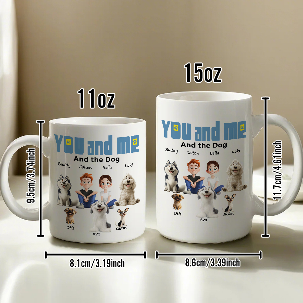 Tasse Personnalisée « Toi Et Moi Pour Les Parents De Chiens » Avec Photo Et Nom Personnalisés, Tasse À Café Pour Les Amoureux Des Chiens Et Des Chats, Cadeau Unique Pour Les Propriétaires D'animaux De Compagnie - MapLunelampeFr