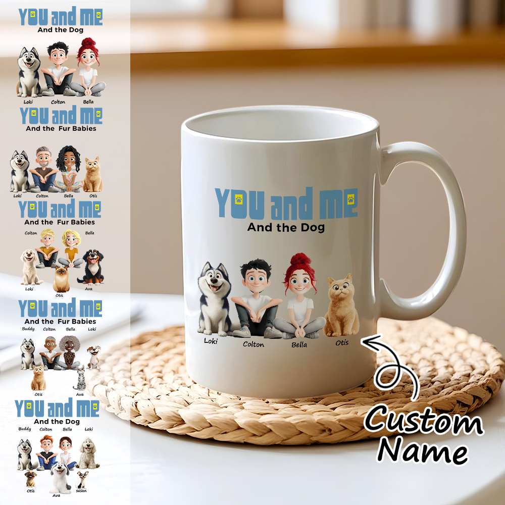 Tasse Personnalisée « Toi Et Moi Pour Les Parents De Chiens » Avec Photo Et Nom Personnalisés, Tasse À Café Pour Les Amoureux Des Chiens Et Des Chats, Cadeau Unique Pour Les Propriétaires D'animaux De Compagnie - MapLunelampeFr