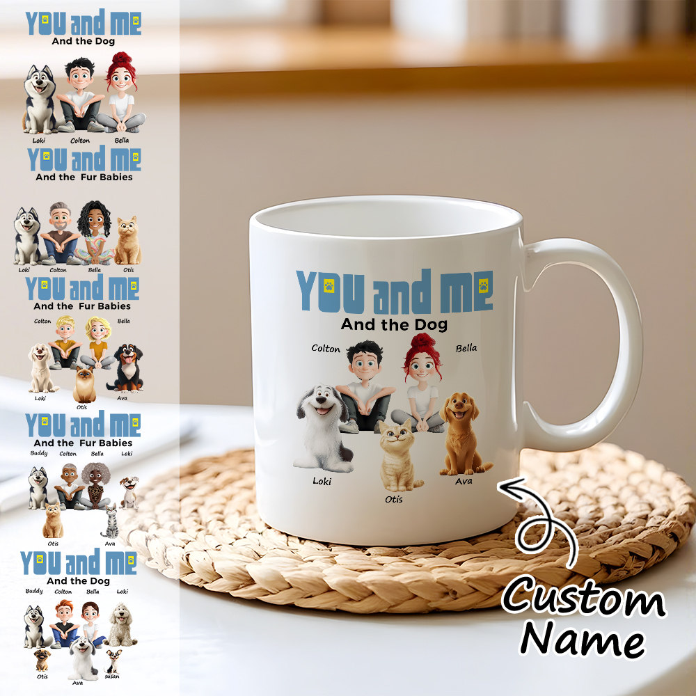 Tasse Personnalisée « Toi Et Moi Pour Les Parents De Chiens » Avec Photo Et Nom Personnalisés, Tasse À Café Pour Les Amoureux Des Chiens Et Des Chats, Cadeau Unique Pour Les Propriétaires D'animaux De Compagnie - MapLunelampeFr