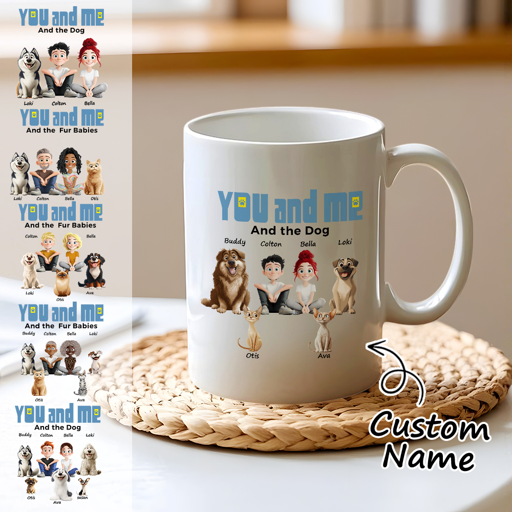 Tasse Personnalisée « Toi Et Moi Pour Les Parents De Chiens » Avec Photo Et Nom Personnalisés, Tasse À Café Pour Les Amoureux Des Chiens Et Des Chats, Cadeau Unique Pour Les Propriétaires D'animaux De Compagnie - MapLunelampeFr