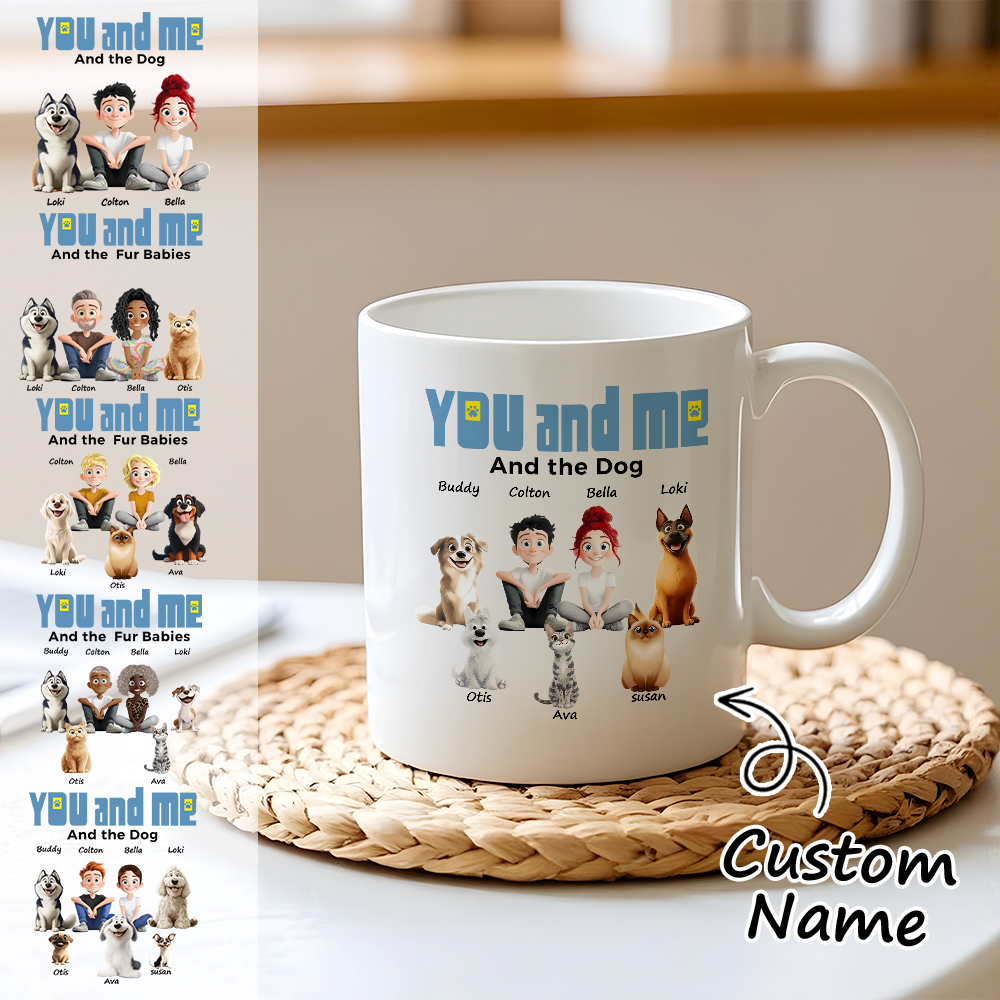 Tasse Personnalisée « Toi Et Moi Pour Les Parents De Chiens » Avec Photo Et Nom Personnalisés, Tasse À Café Pour Les Amoureux Des Chiens Et Des Chats, Cadeau Unique Pour Les Propriétaires D'animaux De Compagnie - MapLunelampeFr