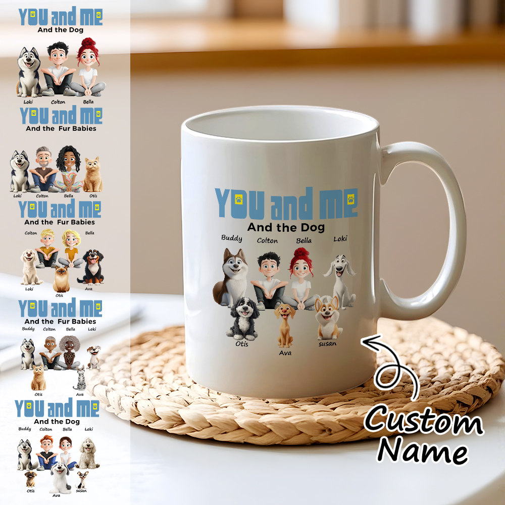 Tasse Personnalisée « Toi Et Moi Pour Les Parents De Chiens » Avec Photo Et Nom Personnalisés, Tasse À Café Pour Les Amoureux Des Chiens Et Des Chats, Cadeau Unique Pour Les Propriétaires D'animaux De Compagnie - MapLunelampeFr