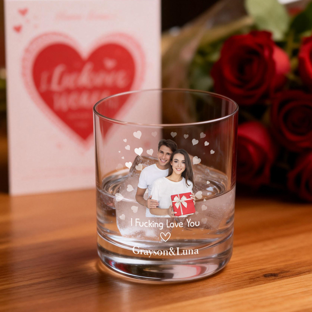 Verre À Whisky Personnalisé « je T’aime À La Folie » - Cadeau De Saint-valentin Pour Son Mari - MapLunelampeFr