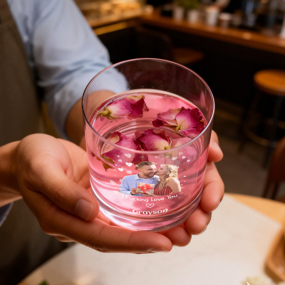 Verre À Whisky Personnalisé « je T’aime À La Folie » - Cadeau De Saint-valentin Pour Son Mari - MapLunelampeFr