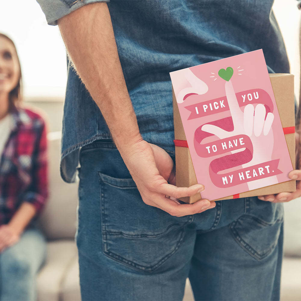 Cadeau Drôle De Carte De Voeux De Coeur Rose De Vous Choisir Pour Elle Ou Lui - maplunelampefr