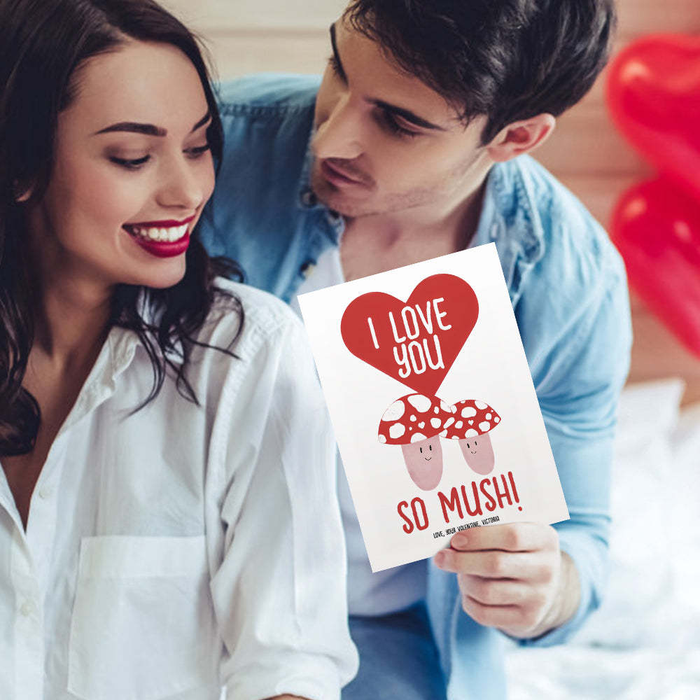 Je T'aime Tellement Carte Drôle De Saint-valentin Aux Champignons - maplunelampefr