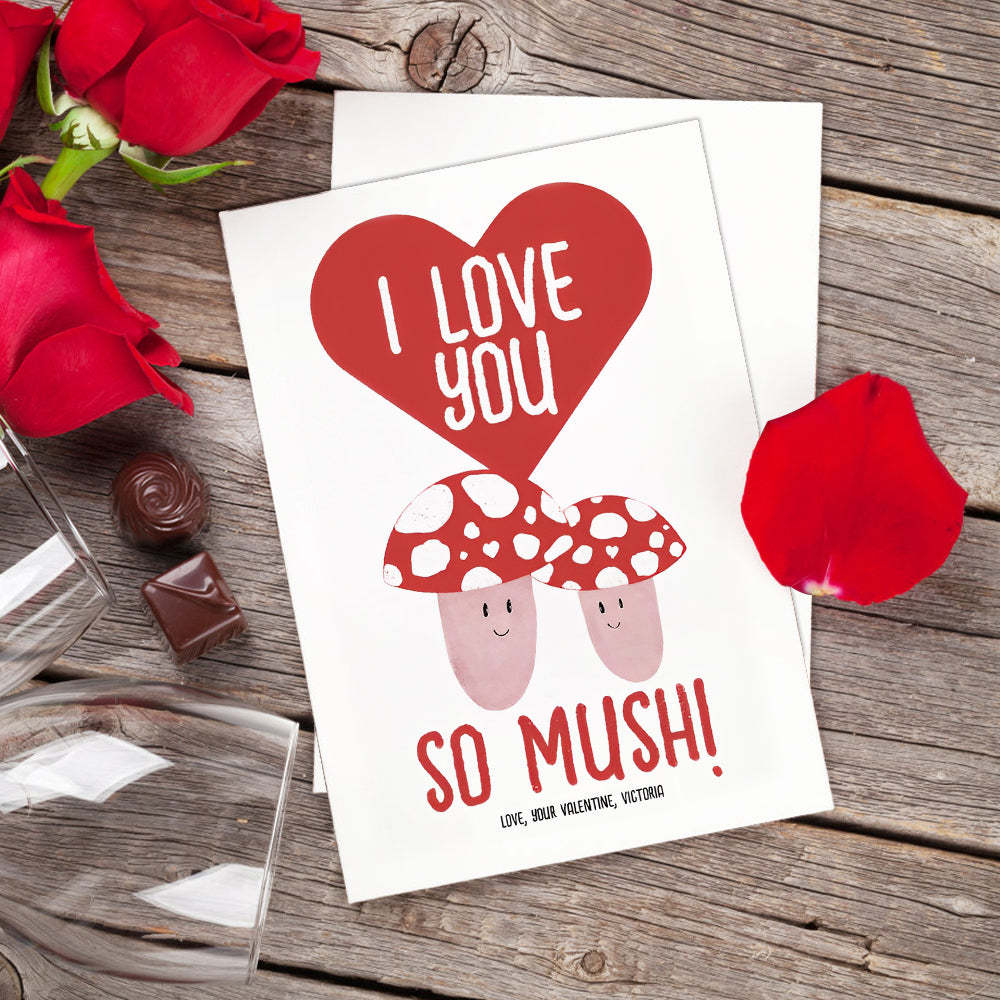 Je T'aime Tellement Carte Drôle De Saint-valentin Aux Champignons - maplunelampefr