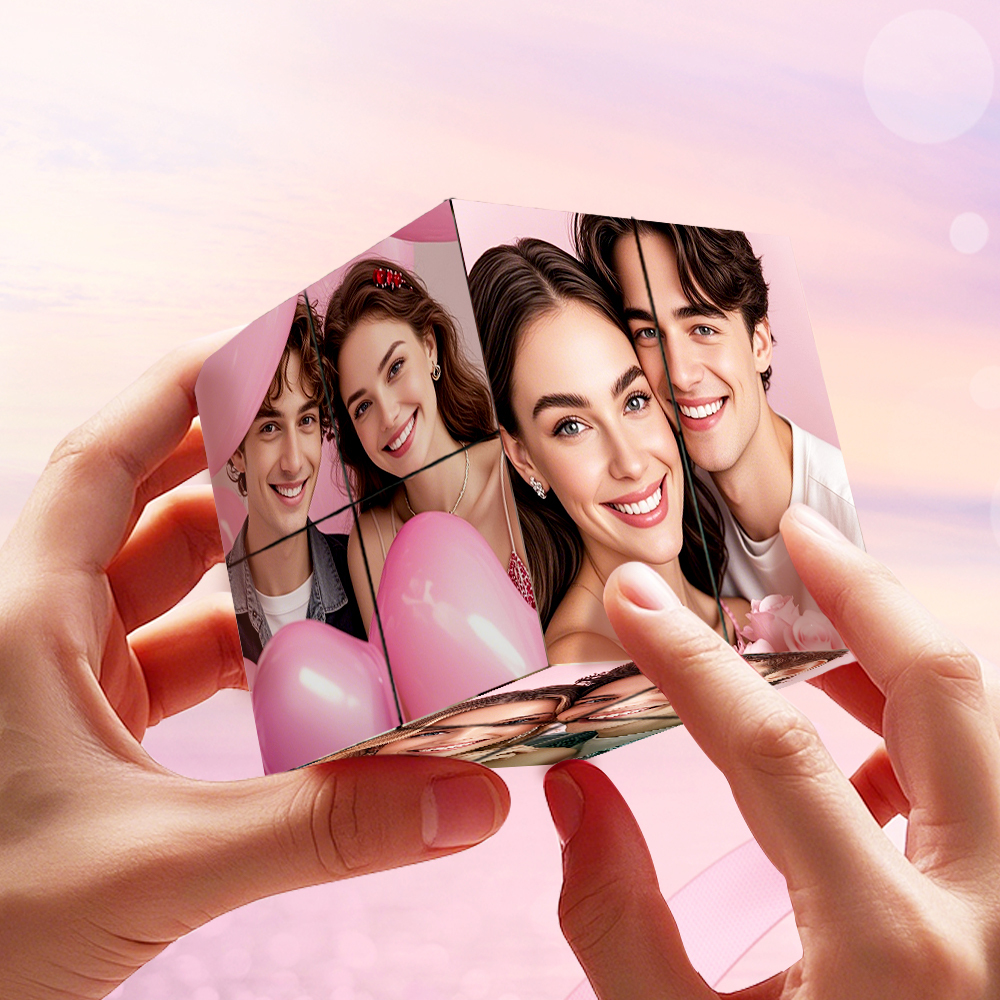 Cube Rubik's Cube Personnalisé Avec Photo, Cube Photo Infini Pliable Pour Couples, Cadeau Idéal Pour Noël - MapLunelampeFr
