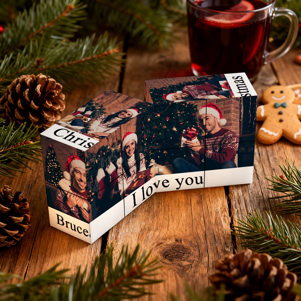 Cube Rubik's Cube Personnalisé Avec Photo, Cube Photo Infini Pliable Pour Couples, Cadeau Idéal Pour Noël - MapLunelampeFr