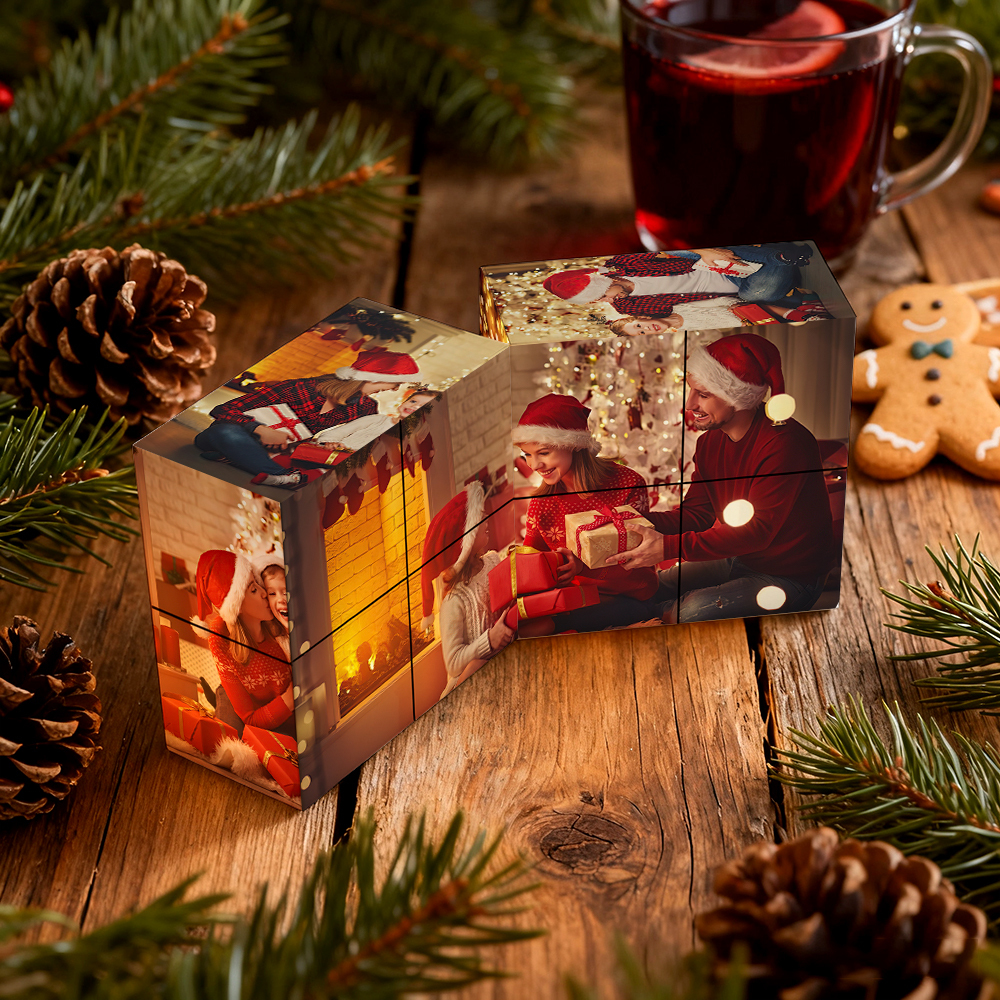Cube Rubik's Cube Personnalisé Avec Photo, Cube Photo Infini Pliable Pour Couples, Cadeau Idéal Pour Noël - MapLunelampeFr