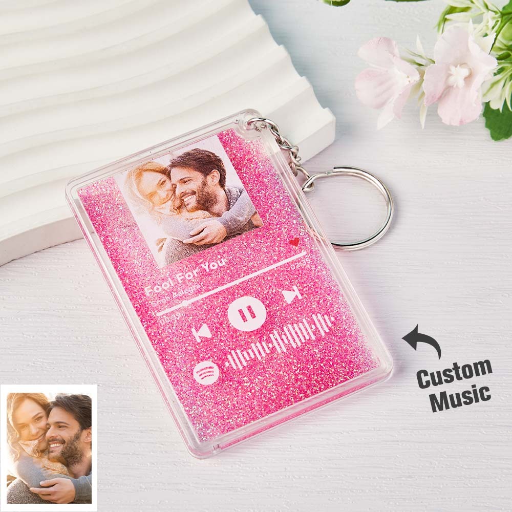 Scannable Spotify Code Quicksand Plaque Keychain Lamp Music and Photo Acrylic Gifts for Her - maplunelampefr