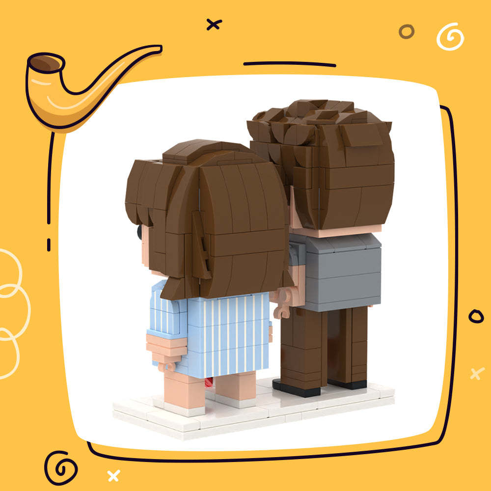 Cadeau Fête Des Pères Personnalisable Entièrement Body 2 Personnes Figurines Briques Personnalisées Papa Et Fille - MapLunelampeFr