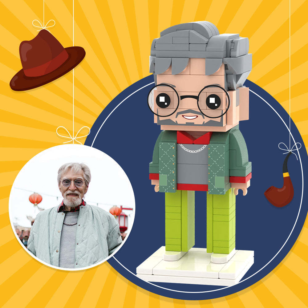 Papa À La Mode Corps Complet Personnalisable 1 Personne Figurines En Brique Personnalisées Petit Bloc De Particules Jouet Cadeau De Fête Des Pères - MapLunelampeFr