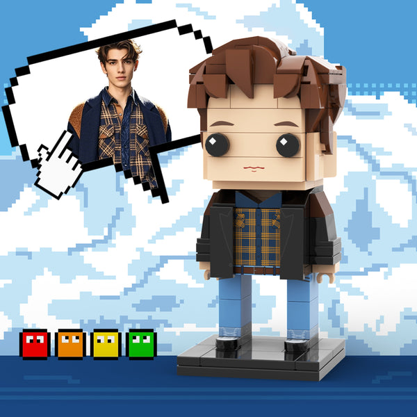Corps Complet Personnalisable 1 Personne Figurines De Briques Personnalisées Petit Bloc De Particules Jouet Chemise À Carreaux Pour Hommes