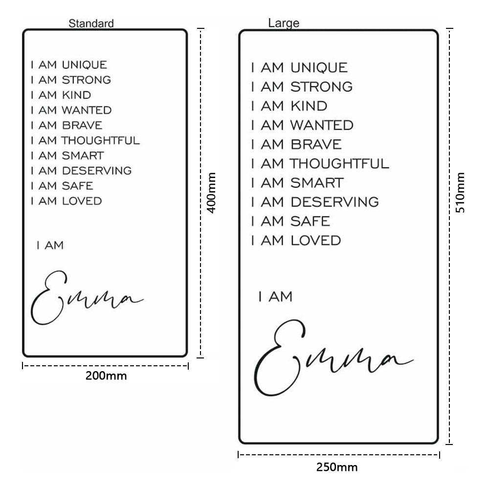 Affirmations Mirror - I Am Mirror Light Lampe De Chambre Colorée - maplunelampefr