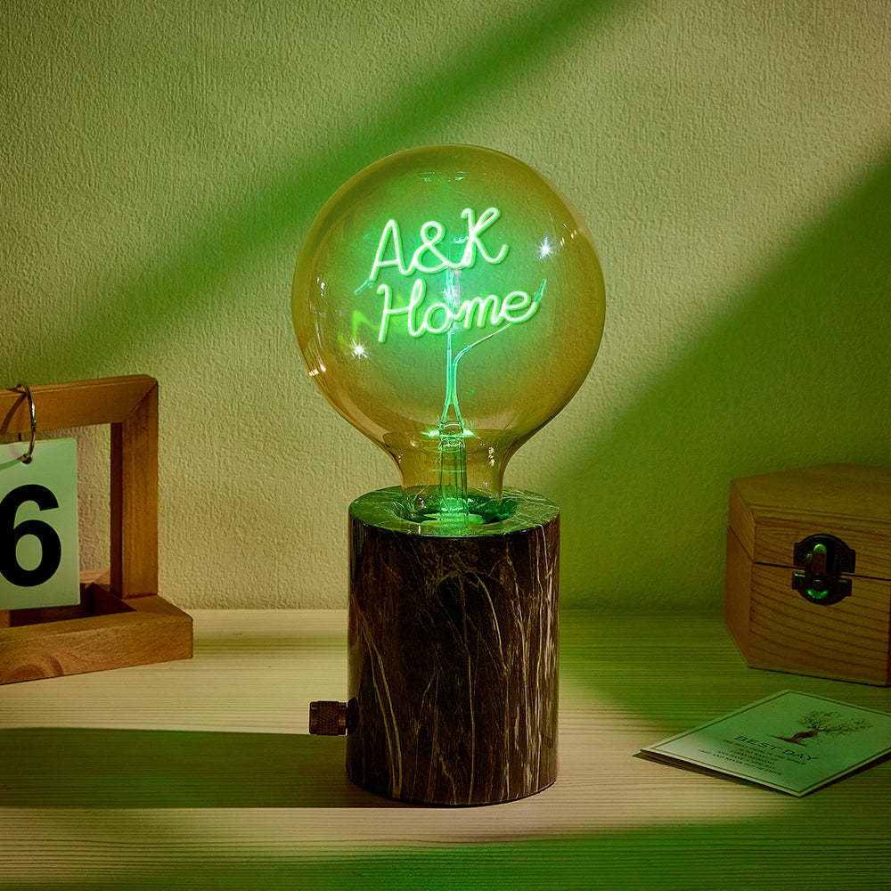 Lampe À Modeler À Filament Edison Vintage Led Personnalisée, Lumière Douce Et Réglable Pour Votre Anniversaire - maplunelampefr
