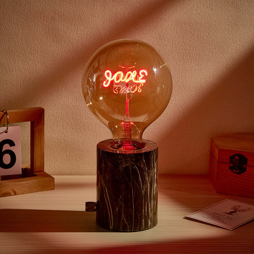 Lampe À Modeler À Filament Edison Vintage Led Personnalisée, Lumière Douce Et Réglable Pour Votre Anniversaire - maplunelampefr