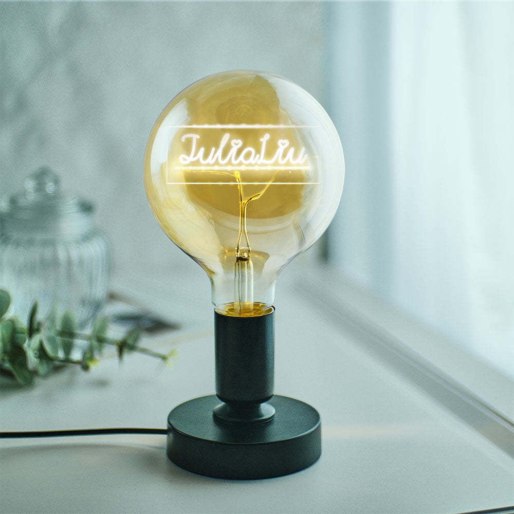 Lampe Led Vintage Edison Personnalisée En Acrylique, Ampoules Douces - maplunelampefr