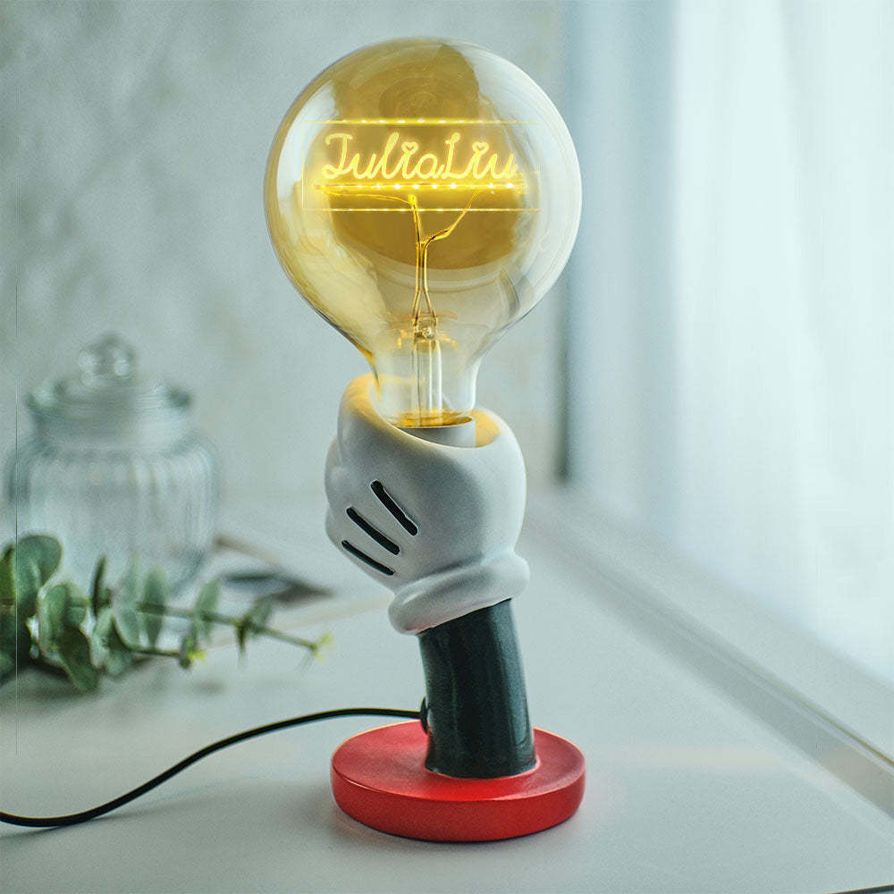 Lampe Led Vintage Edison Personnalisée En Acrylique, Ampoules Douces - maplunelampefr