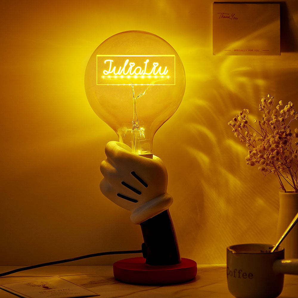 Lampe Led Vintage Edison Personnalisée En Acrylique, Ampoules Douces - maplunelampefr