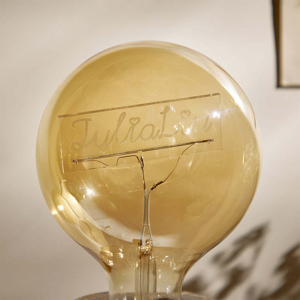 Lampe Led Vintage Edison Personnalisée En Acrylique, Ampoules Douces - maplunelampefr