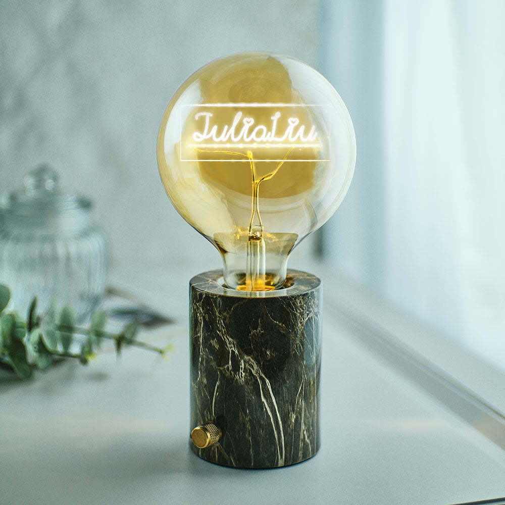 Lampe Led Vintage Edison Personnalisée En Acrylique, Ampoules Douces - maplunelampefr