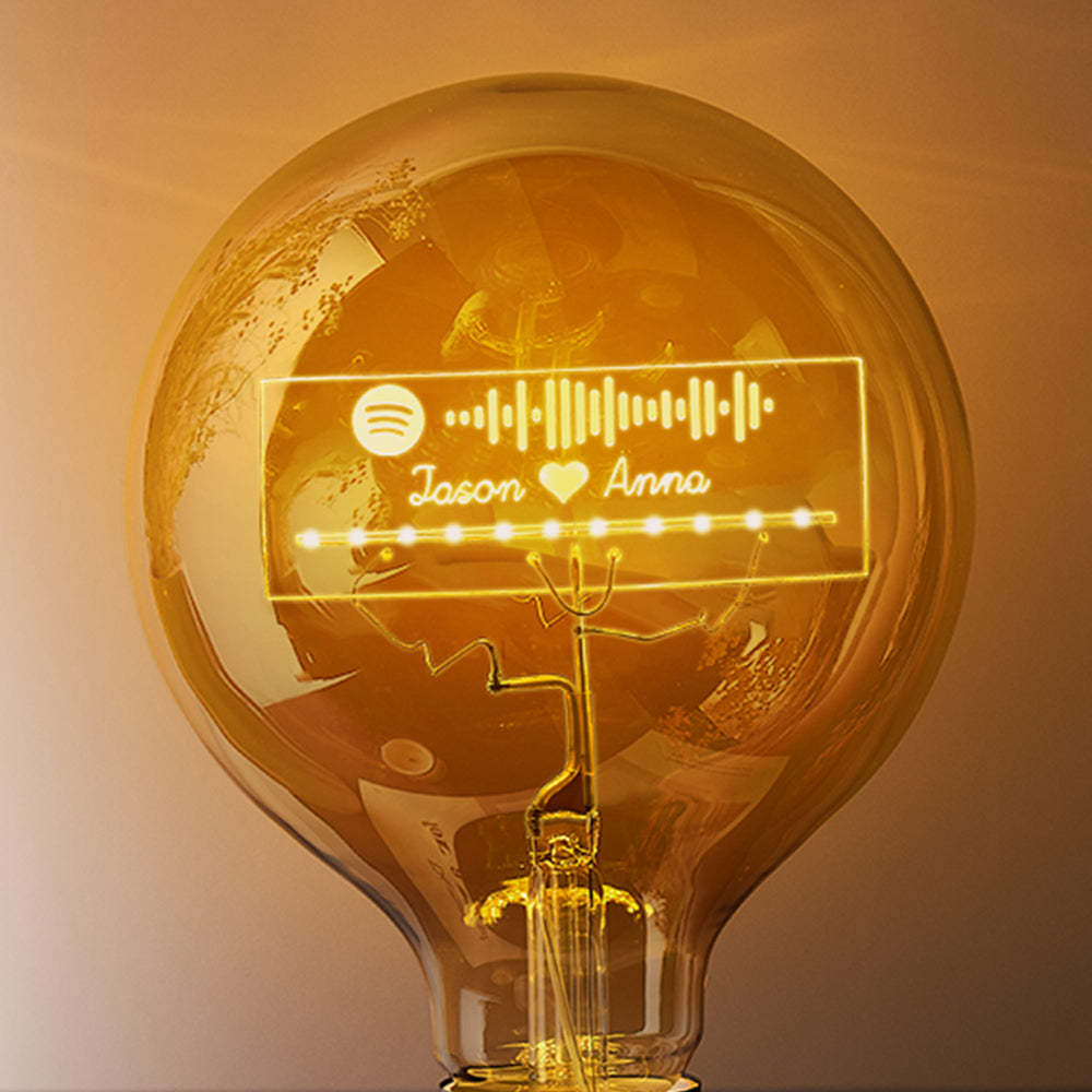 Code De Musique Spotify Personnalisé Led Vintage Edison Personnalisé Acrylique Nom Lampe Ampoules Douces - maplunelampefr