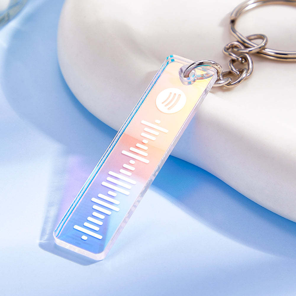 Porte-clés À Code Spotify Scannable Personnalisé, En Acrylique Transparent, Dégradé De Couleur, Cadeau Créatif - maplunelampefr