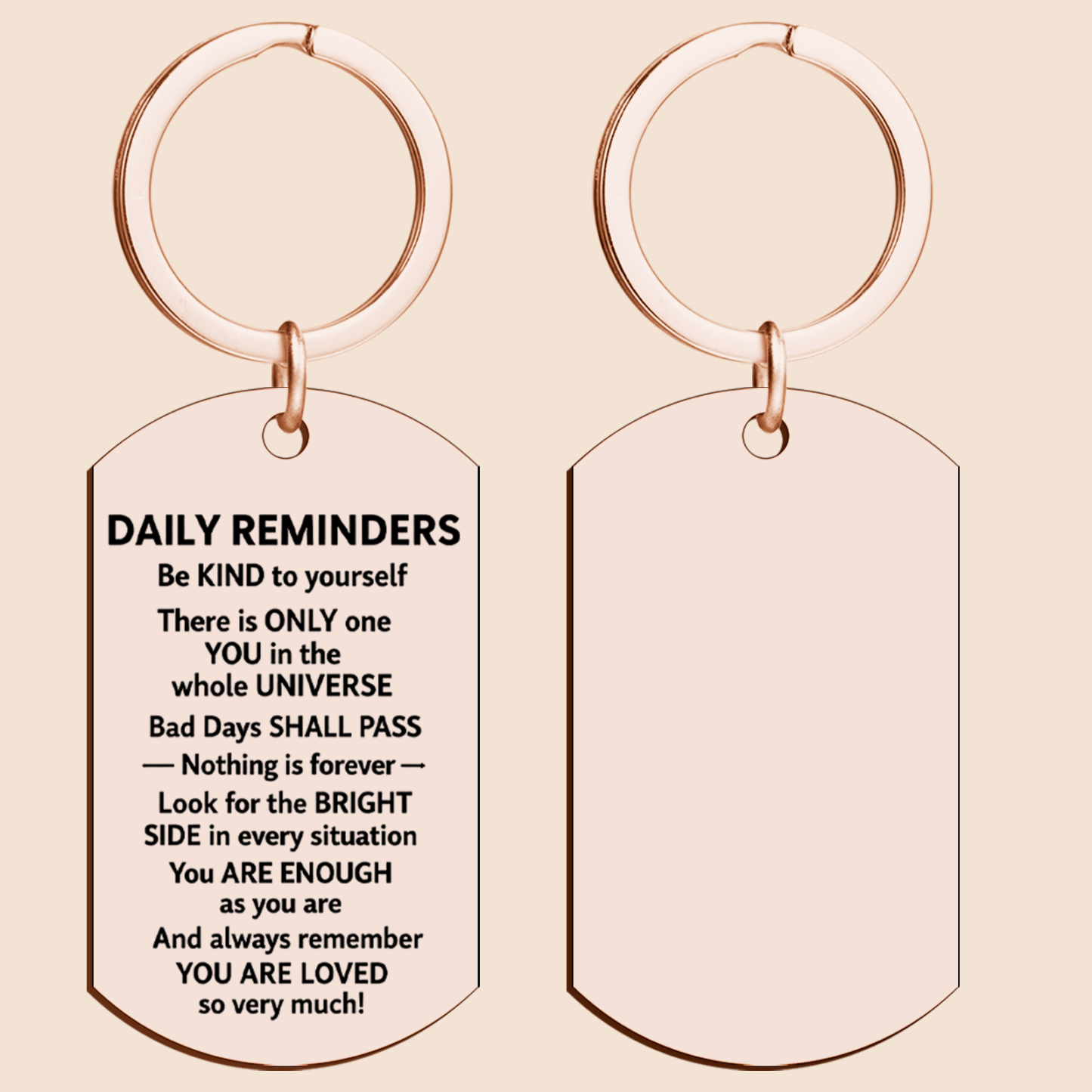 Porte-clés Gravé De Rappels Quotidiens, Porte-clés De Citation De Motivation, Cadeau D’affirmation Inspirante, Cadeau De Porte-clés En Acier Inoxydable - MapLunelampeFr