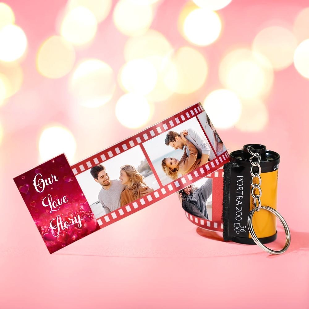 Porte-clés Avec Appareil Photo Love Story, Rouleau De Film De Poche, Cadeaux De Saint-valentin Pour Couples - maplunelampefr