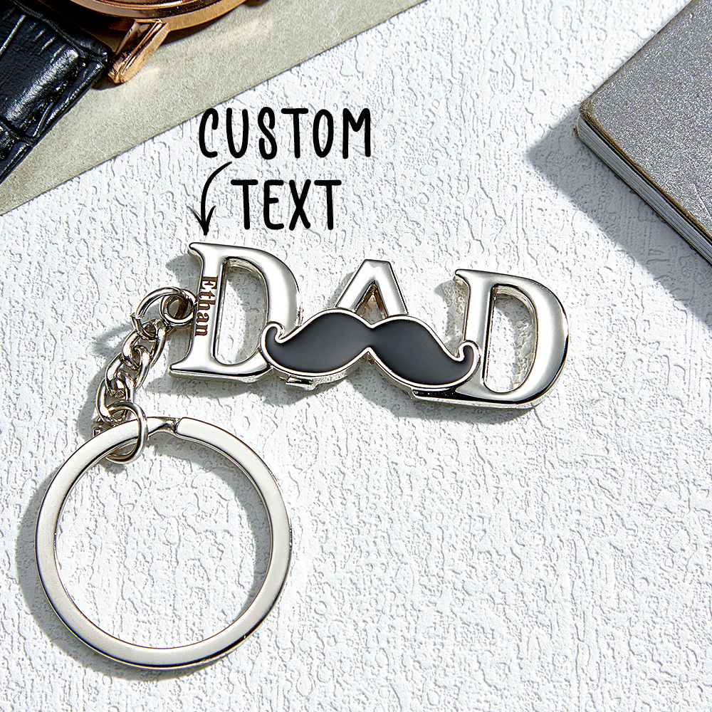 Porte-clés Fête Des Pères, Porte-clés Personnalisé Avec Nom, Porte-clés En Métal, Cadeau Pour Papa
