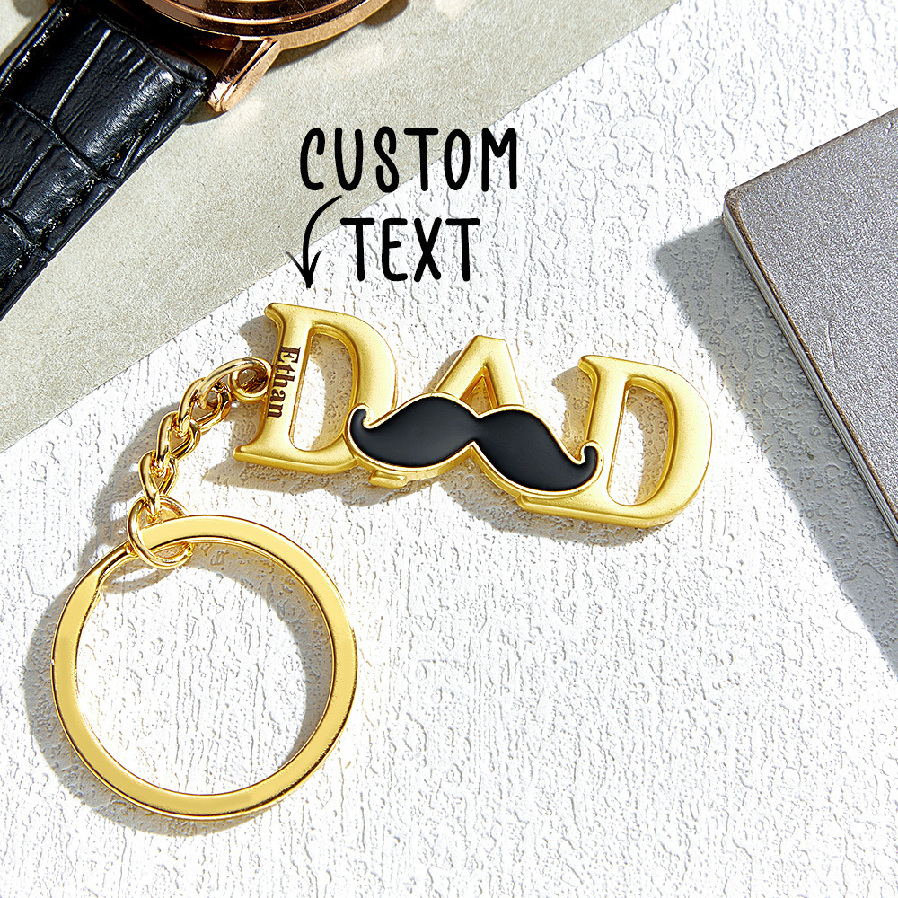 Porte-clés Fête Des Pères, Porte-clés Personnalisé Avec Nom, Porte-clés En Métal, Cadeau Pour Papa
