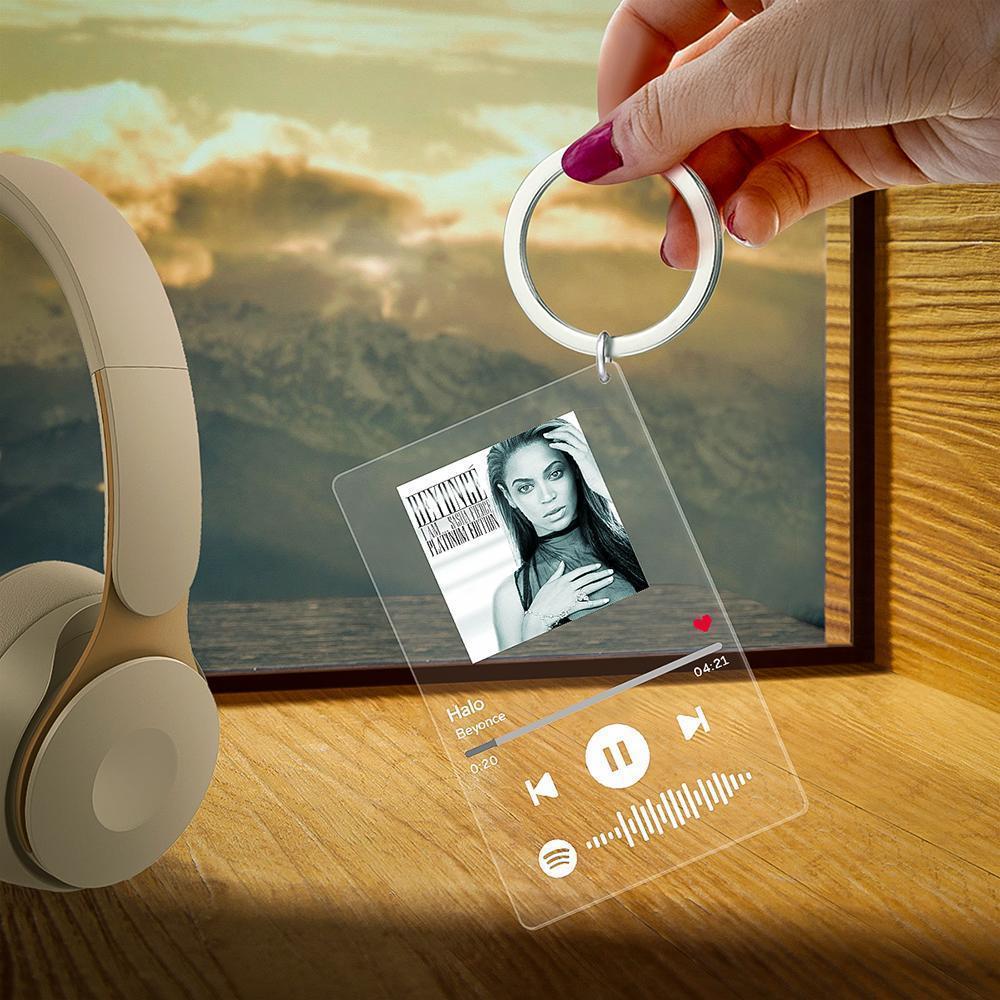 Spotify Glass - Porte-clés personnalisé Spotify Code Music Plaque (5.4cm*8.6cm)