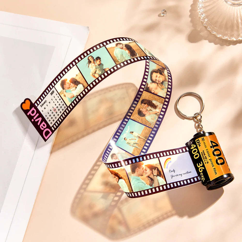 Photo Personnalisée Et Nom Film Roll Keychain Personnalisé Caméra Porte-clés Film Cadeaux Pour Amoureux - maplunelampefr