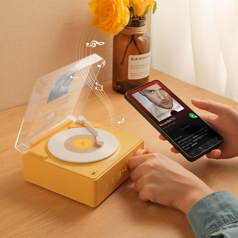 Personalized Photo Spotify Code Bluetooth Speaker Retro Alarm Clock For Music Lovers - maplunelampefr