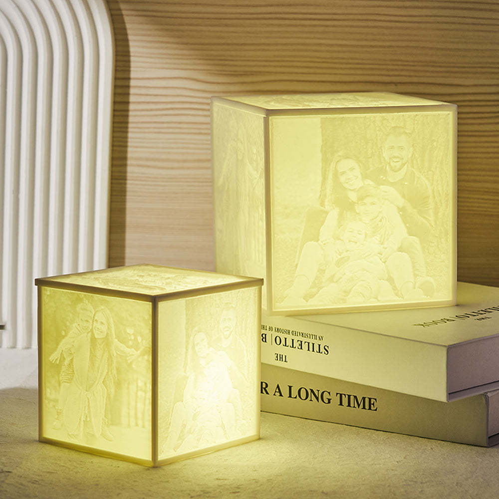 Custom Photo Cube Night Light Personalized Creative Atmosphere Lamp Valentine's Day Gifts - maplunelampefr