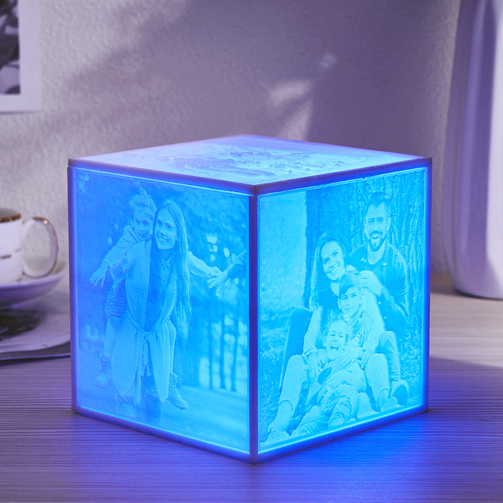 Custom Photo Cube Night Light Personalized Creative Atmosphere Lamp Valentine's Day Gifts - maplunelampefr