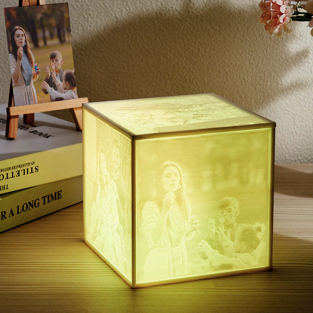 Custom Photo Cube Night Light Personalized Creative Atmosphere Lamp Valentine's Day Gifts - maplunelampefr