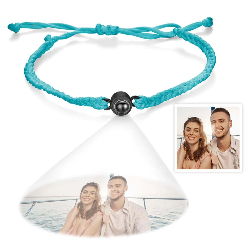 Bracelet De Projection De Photo Personnalisé Cadeaux De Couple Tissés Simples - maplunelampefr