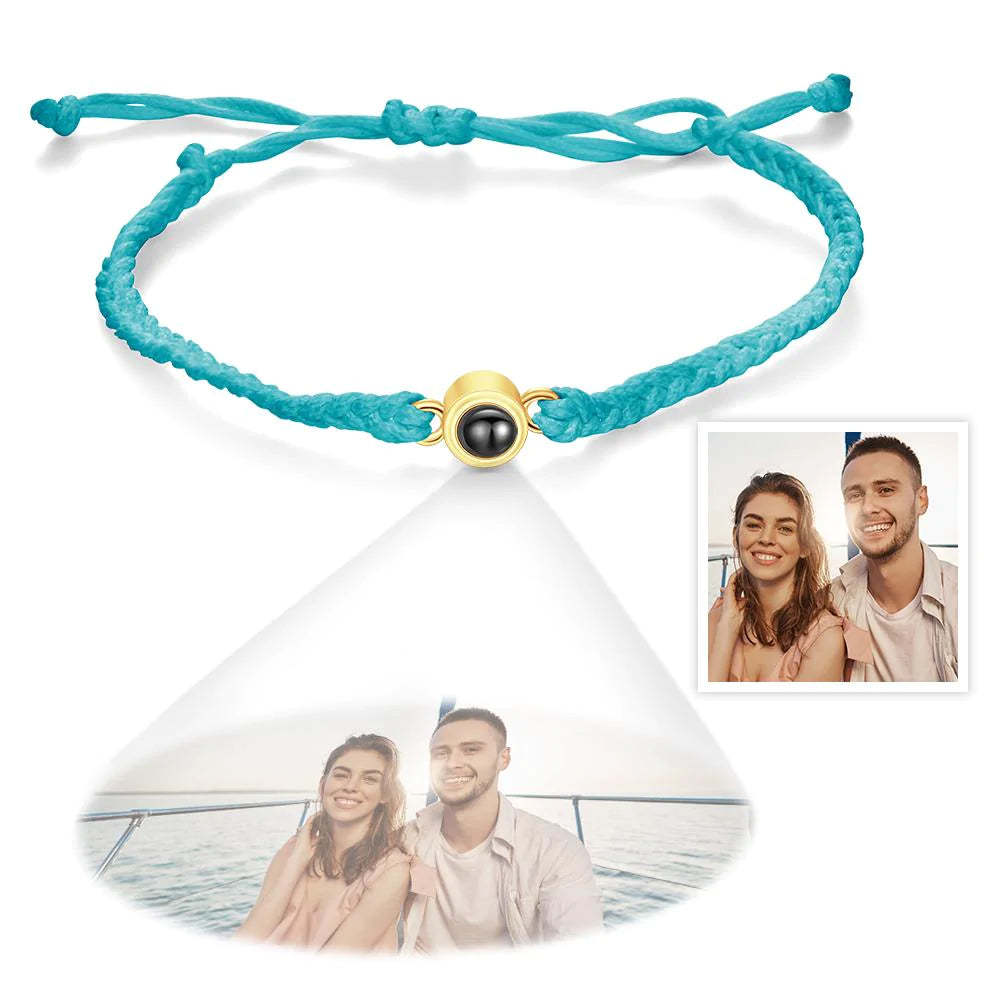 Bracelet De Projection De Photo Personnalisé Cadeaux De Couple Tissés Simples - maplunelampefr