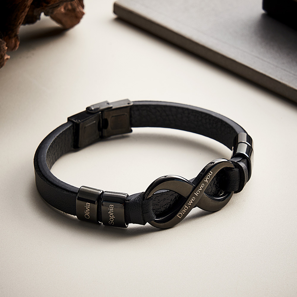 Bracelet Personnalisé Pour Homme, Bracelet Avec Nom Pour Enfant, Bijoux De Famille, Cadeau Personnalisé Pour Papa Et Mari - MapLunelampeFr