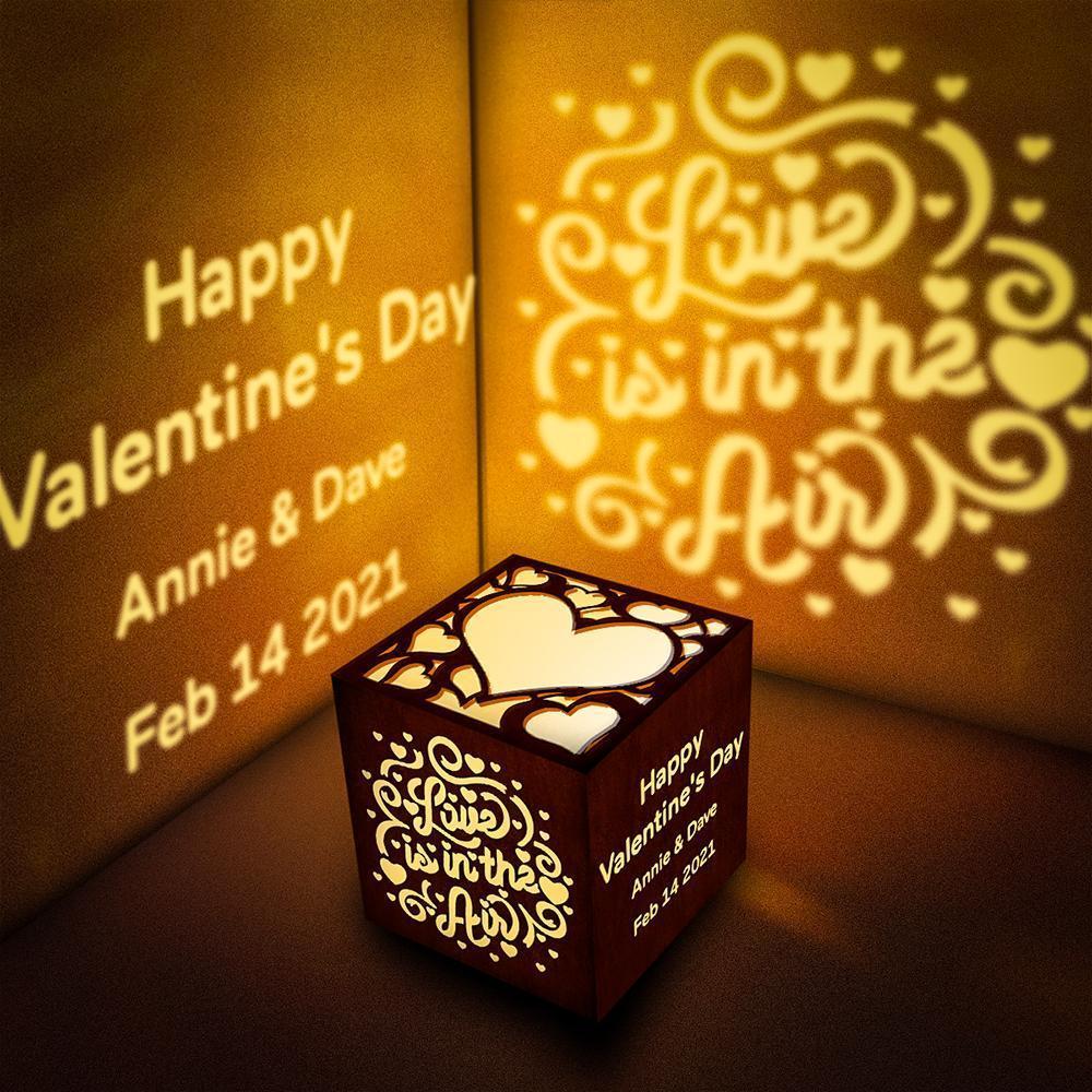 Lumière de Projection Personnalisée Bo?te de Lanterne de Texte Personnalisée Cadeau de la Saint-Valentin