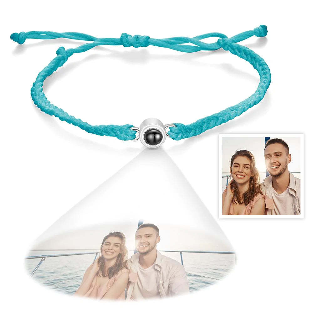 Bracelet De Projection De Photo Personnalisé Cadeaux De Couple Tissés Simples - maplunelampefr