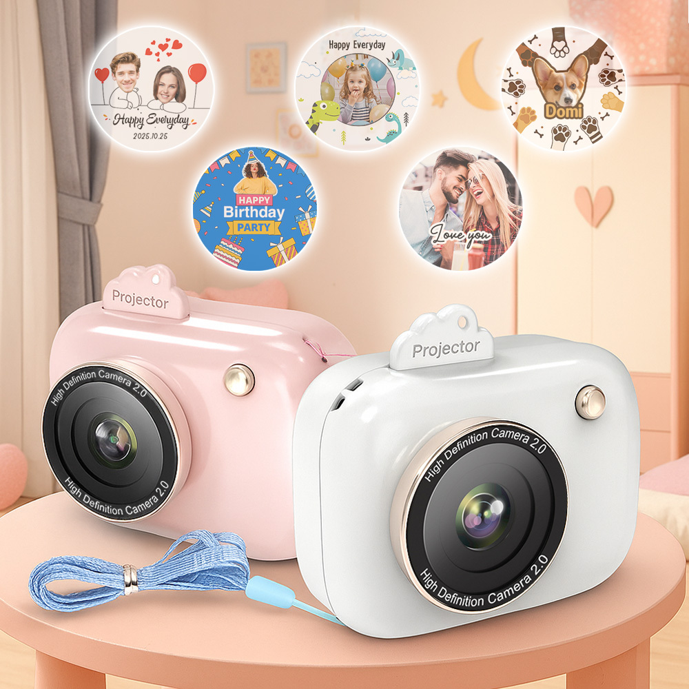 Caméra De Projection Personnalisée | Projecteur De Diapositives Photo Et Thème Personnalisé - Cadeau D'anniversaire Pour Les Amoureux Et Les Enfants - MapLunelampeFr